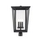 Z-Lite Seoul 3 Light Outdoor Post Mount Fixture, Black & Clear 571PHXLR-BK - alternate 1